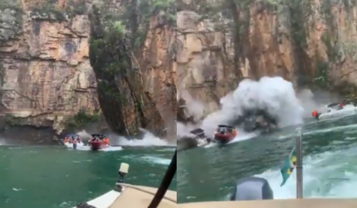 Brazylia: blok skalny oderwał się od klifu i wpadł na łodzie z turystami