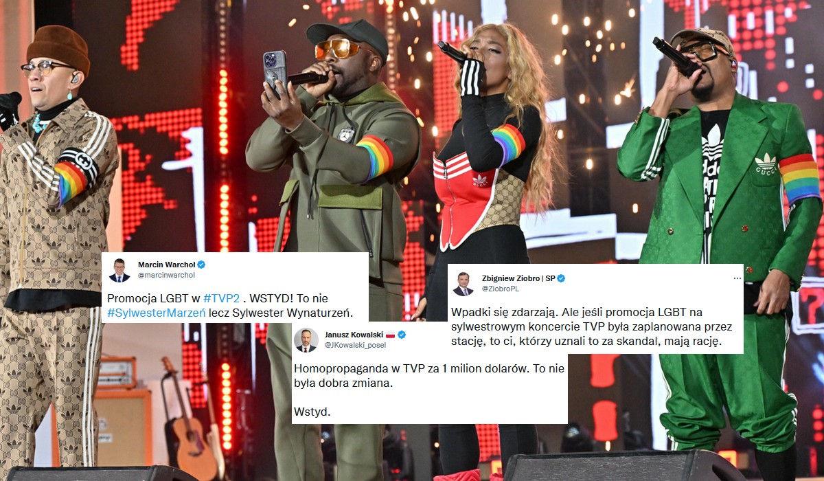 Występ Black Eyed Peas piekielnie rozjuszył ekipę Zbigniewa Ziobry, bo mieli czelność założyć tęczowe opaski