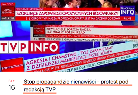 Jutro protest przeciwko propagandzie nienawiści w TVP