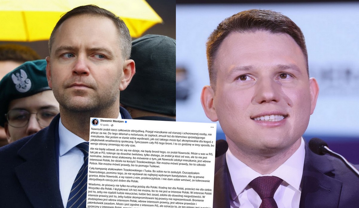Mentzen upatruje szansy w aferze mieszkaniowej Nawrockiego i apeluje do PiS, by wycofało swojego kandydata