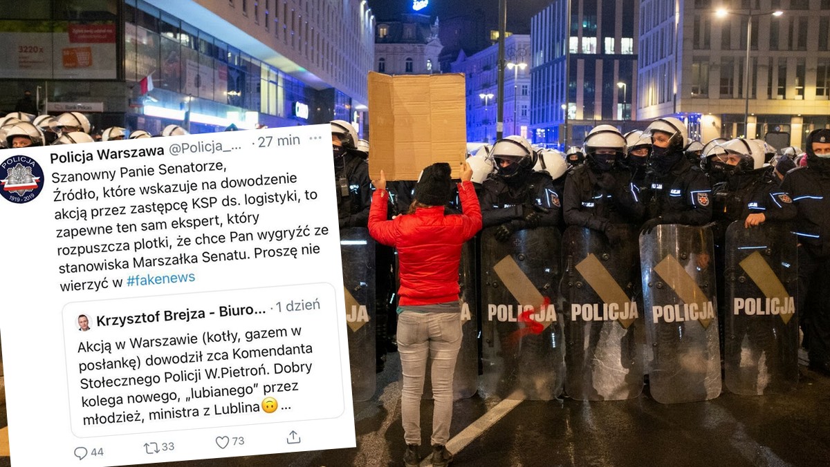 Policja na luzaku zaczęła bawić się w polityczne przysrywki na oficjalnym koncie