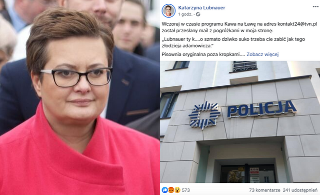 Katarzynie Lubnauer grożono śmiercią, sprawca został zatrzymany następnego dnia 