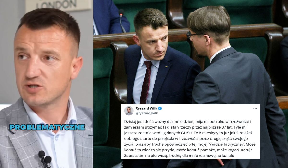 Poseł Wilk z Konfederacji znany z politykowania w stanie naprutym świętuje pół roku w trzeźwości