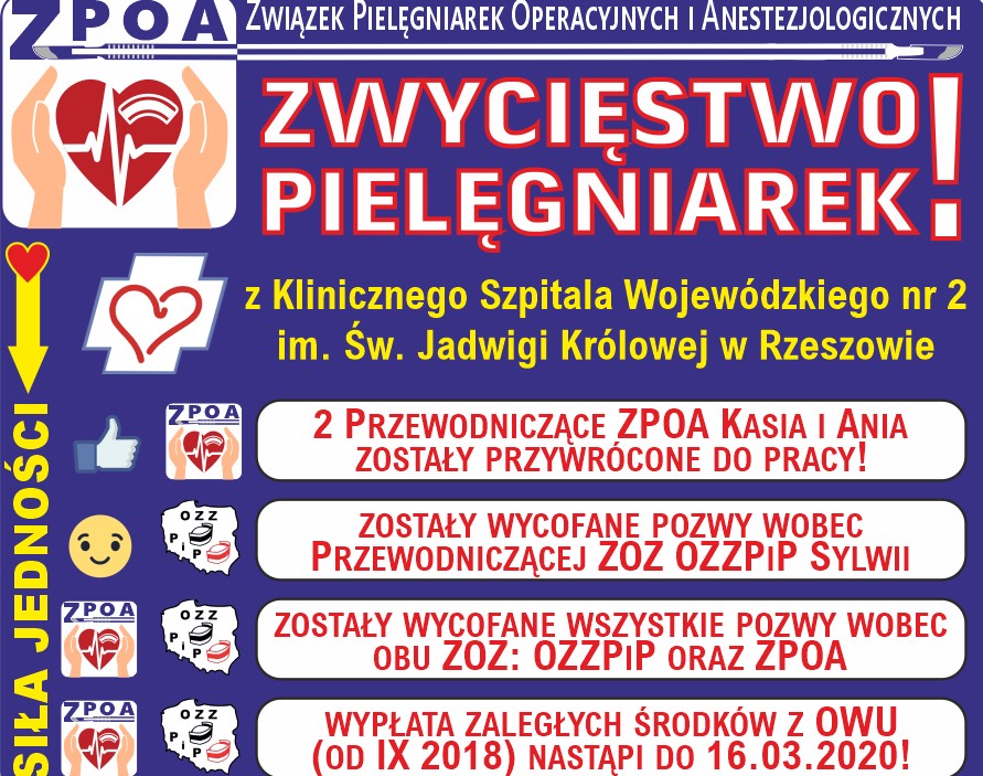 Rzeszów: sukces protestu pielęgniarek, zwolnione liderki wróciły do pracy