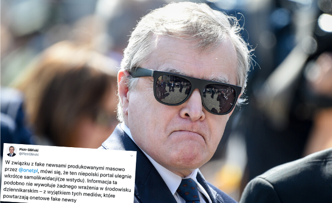 Gliński o Onecie: ten niepolski portal ulegnie wkrótce samolikwidacji ze wstydu