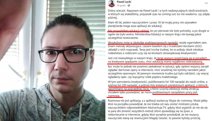 Wulgarna, ale bardzo trafna diagnoza doświadczonego nauczyciela o problemie z e-learningiem