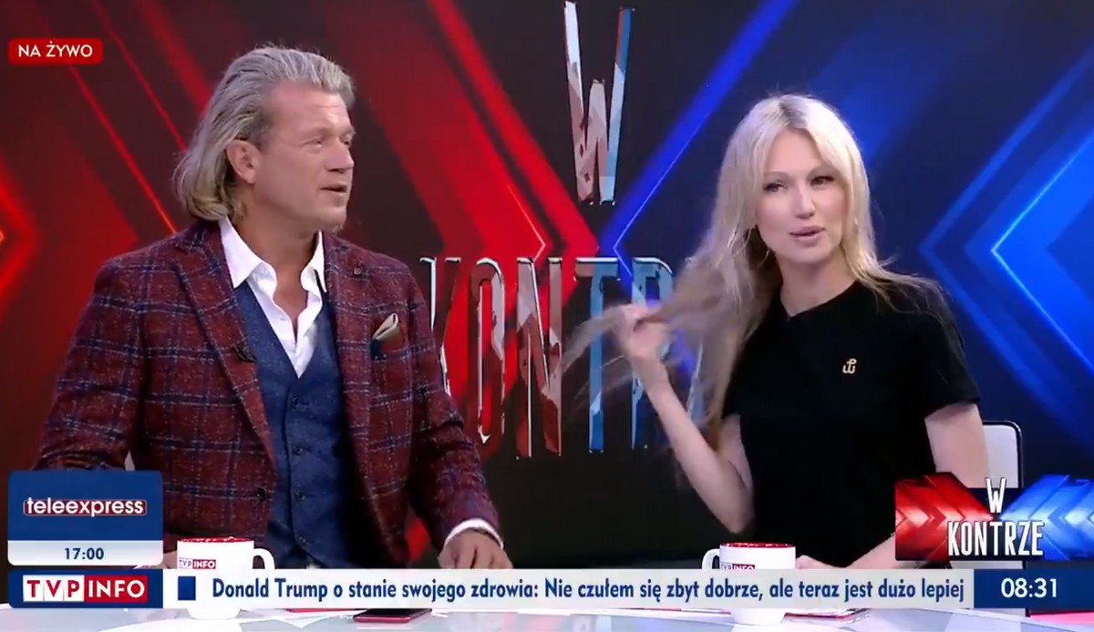 Ogórek zapewnia na antenie TVP, że nie doczepia włosów i w ogóle "ma wszystko swoje" 