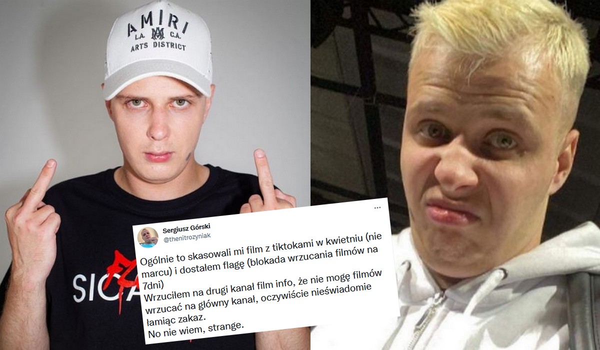 Nitrozyniak stracił dwa kanały na YouTube, prawdopodobnie dożywotnio