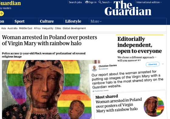 Artykuł o polskiej Matce Boskiej Tęczowej najczęściej udostępniany na stronie Guardiana