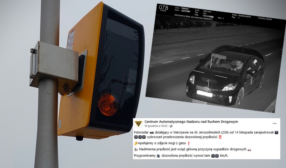 Nowiutki fotoradar w Warszawie bije rekordy, robi dziennie prawie 300 fotek