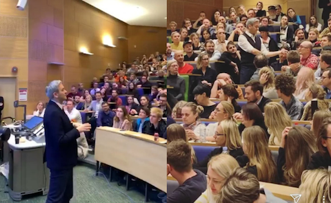 Tłumy na spotkaniu z Biedroniem w Londynie. "Następnym razem wynajmiemy Wembley"