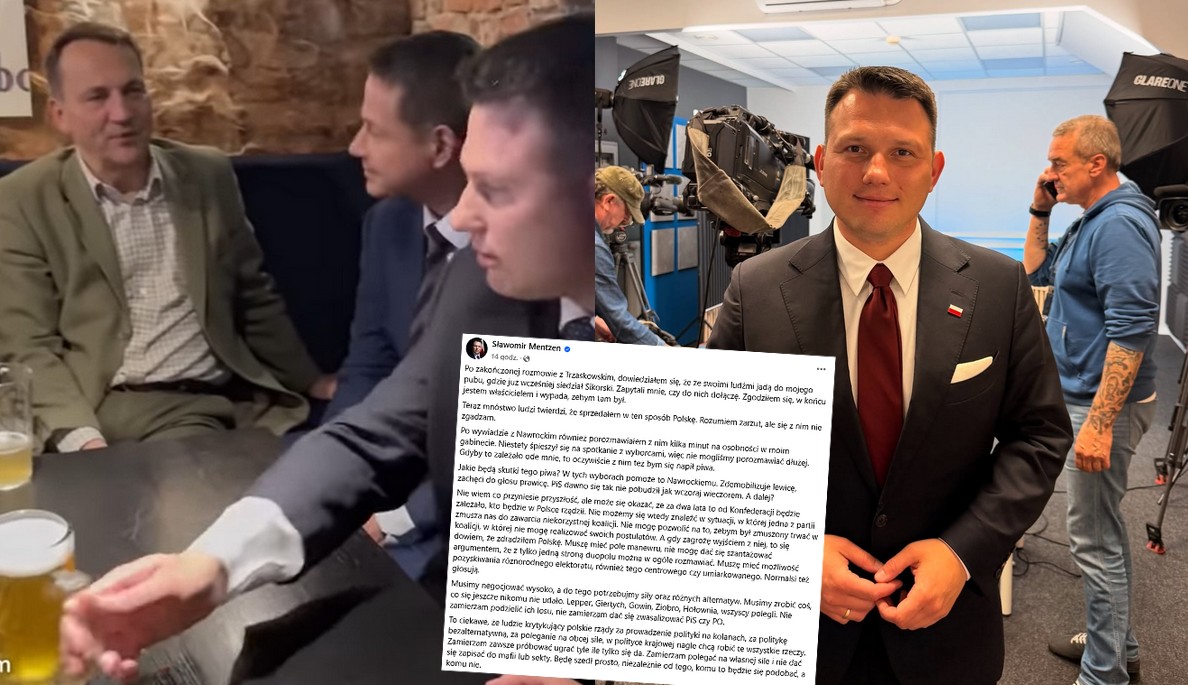 Mentzen po raz drugi tłumaczy się z piwa z Trzaskowskim