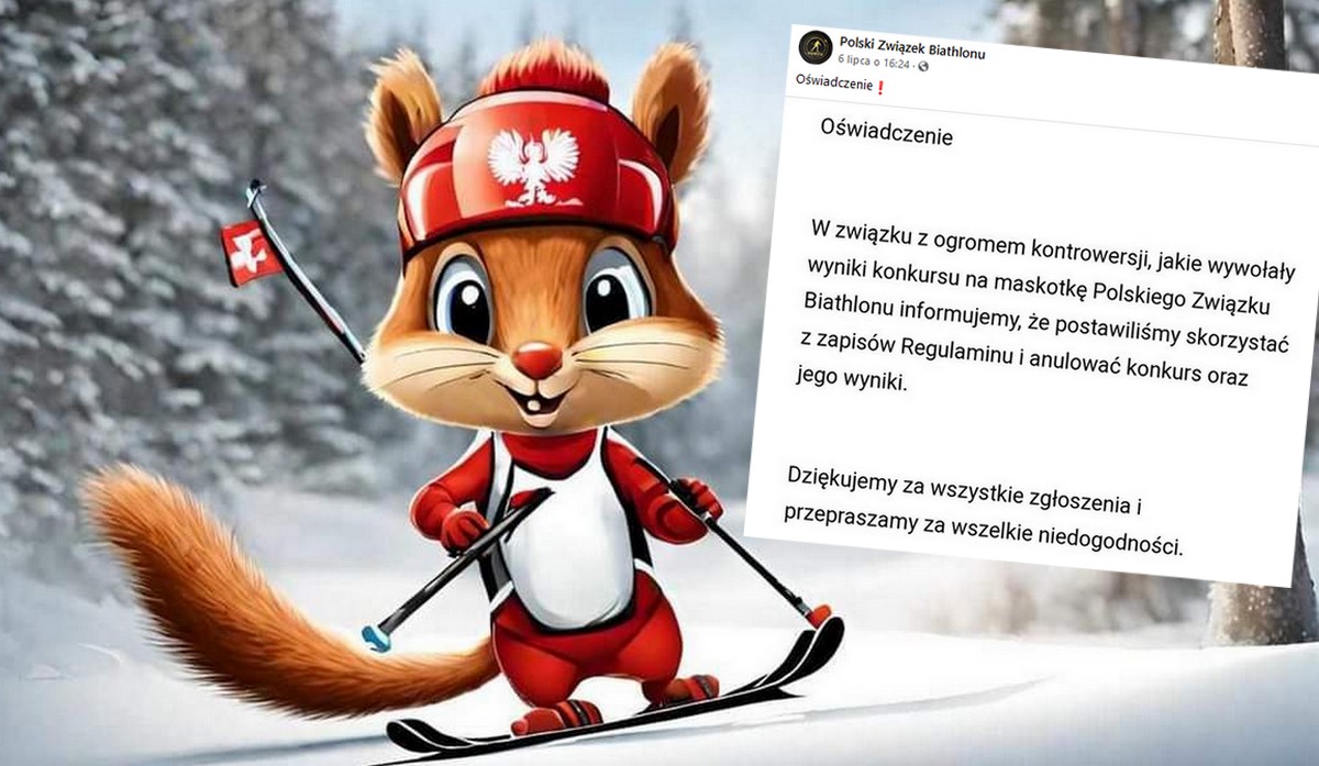 Konkurs na maskotkę Polskiego Związku Biathlonu został anulowany, bo zwycięska praca została wygenerowana przez AI
