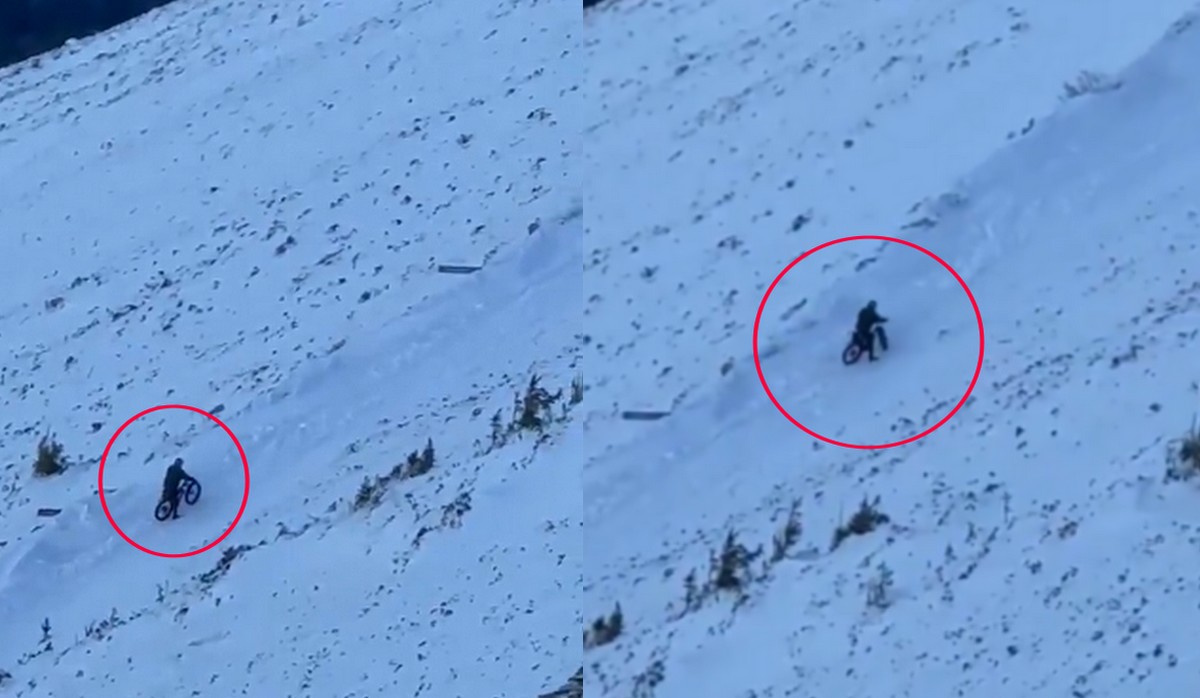 Turysta wpadł na pomysł, żeby wjechać na szczyt Śnieżki rowerem elektrycznym