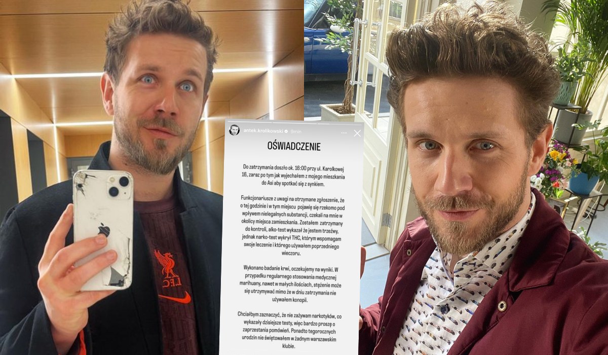 Antoni Królikowski zatrzymany pod wpływem narkotyków, tłumaczy, że to medyczna marihuana