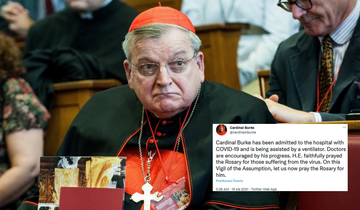 USA: "kardynał antyszczepionkowców" Raymond Burke złapał koronawirusa i jest pod respiratorem
