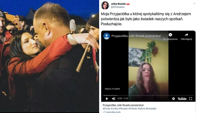 Przyjaciółka adoratorki Dudy na nagraniu wideo potwierdza, że jest świadkiem i że się spotykali
