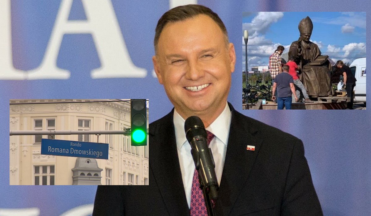 Prezydent Duda podpisał ustawę, która nie pozwoli na demontaż pomników papieża i przypilnuje np. nazwy ronda Dmowskiego