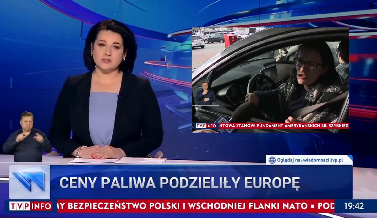 TVP tak się rozhuśtało z powodu obniżki cen benzyny, że padły nawet słowa "Niemiec płakał, jak tankował"