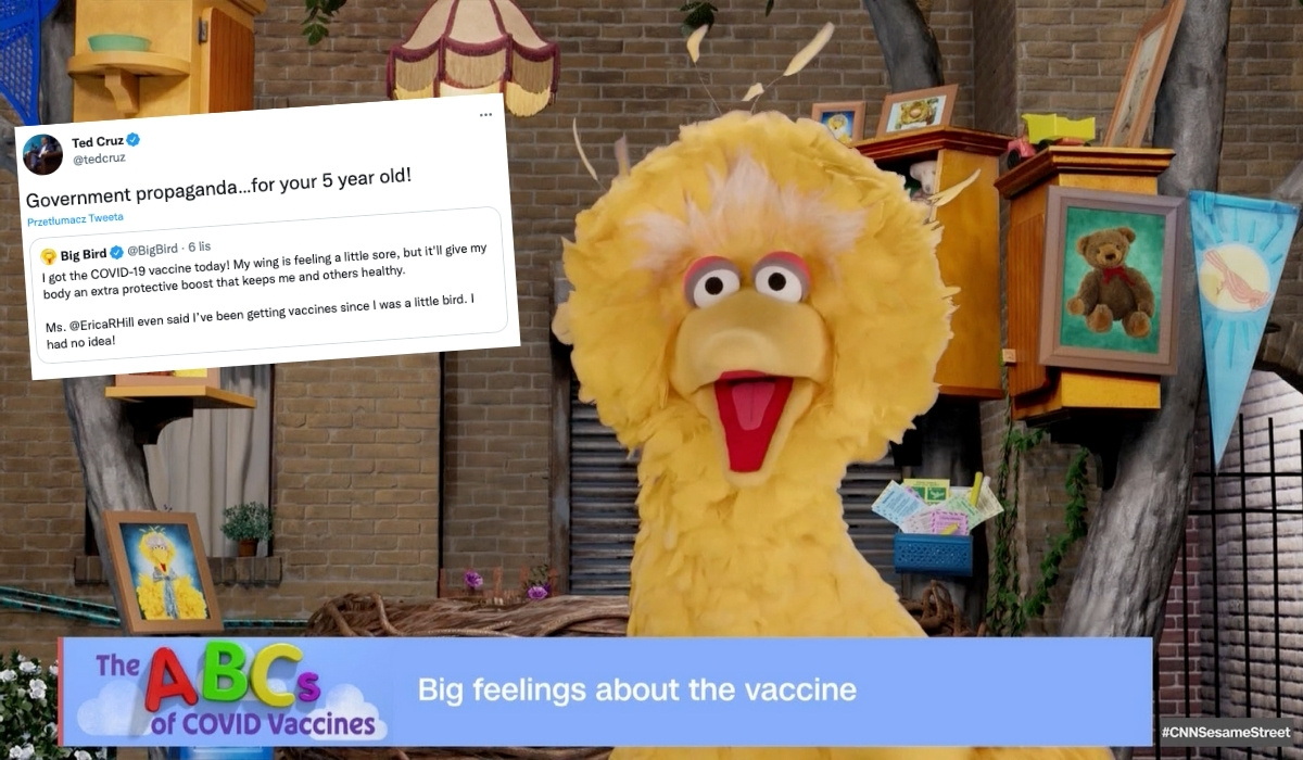 USA: konserwatyści oburzeni Ulicą Sezamkową, Wielki Ptak promował szczepionki