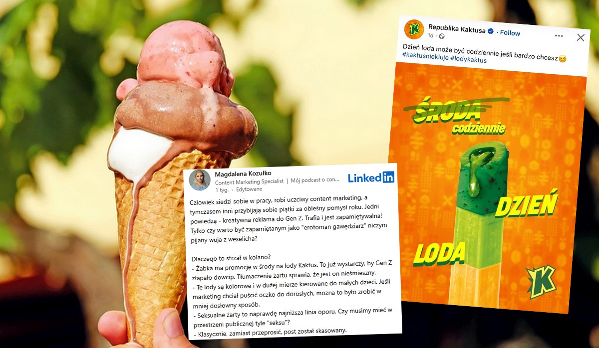 Producent lodów Kaktus krytykowany za reklamę z hasłem: "Środa Dzień Loda" | Donald.pl