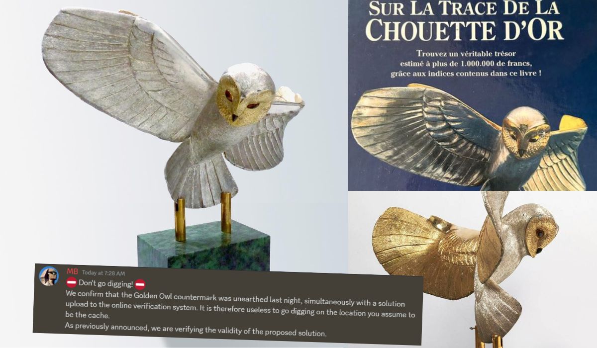 Po 31 latach odnaleziono złotą sowę, prowadziła do niej książka ze zbiorem zagadek