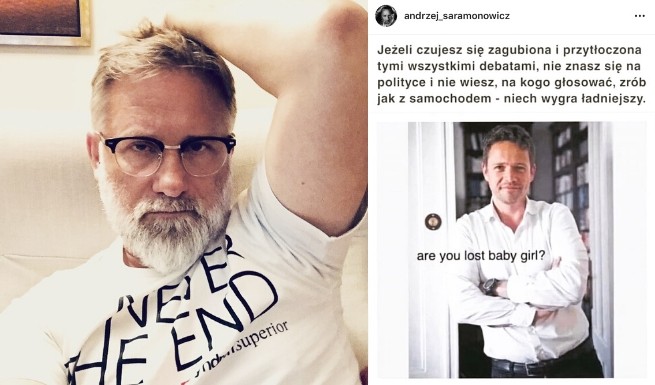 Saramonowicz radzi kobietom jak głosować: jak z samochodem, wybierz ładniejszy