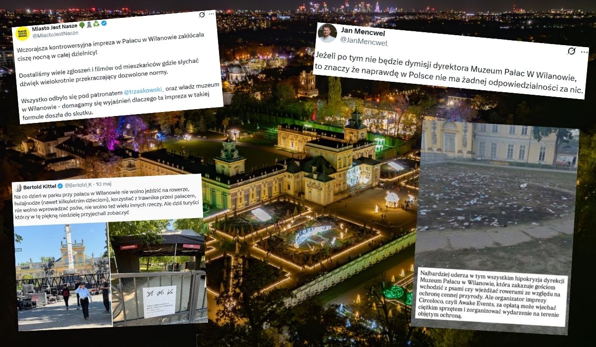 Muzeum w Wilanowie krytykowane za imprezę techno i zostawienie syfu na trawnikach