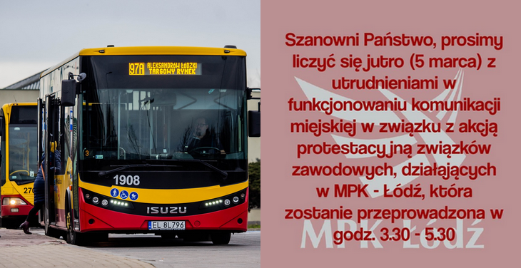 Łódź: strajk ostrzegawczy kierowców MPK, bo zarabiają mało, a chcieliby więcej