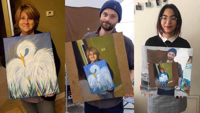 Jeden obraz z czaplą i tona zabawy