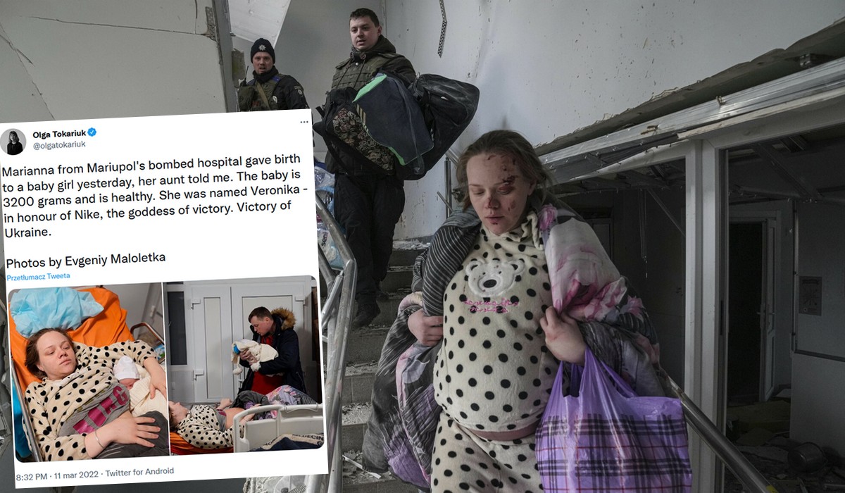 Kobieta, która uciekała ze zbombardowanego szpitala w Mariupolu urodziła