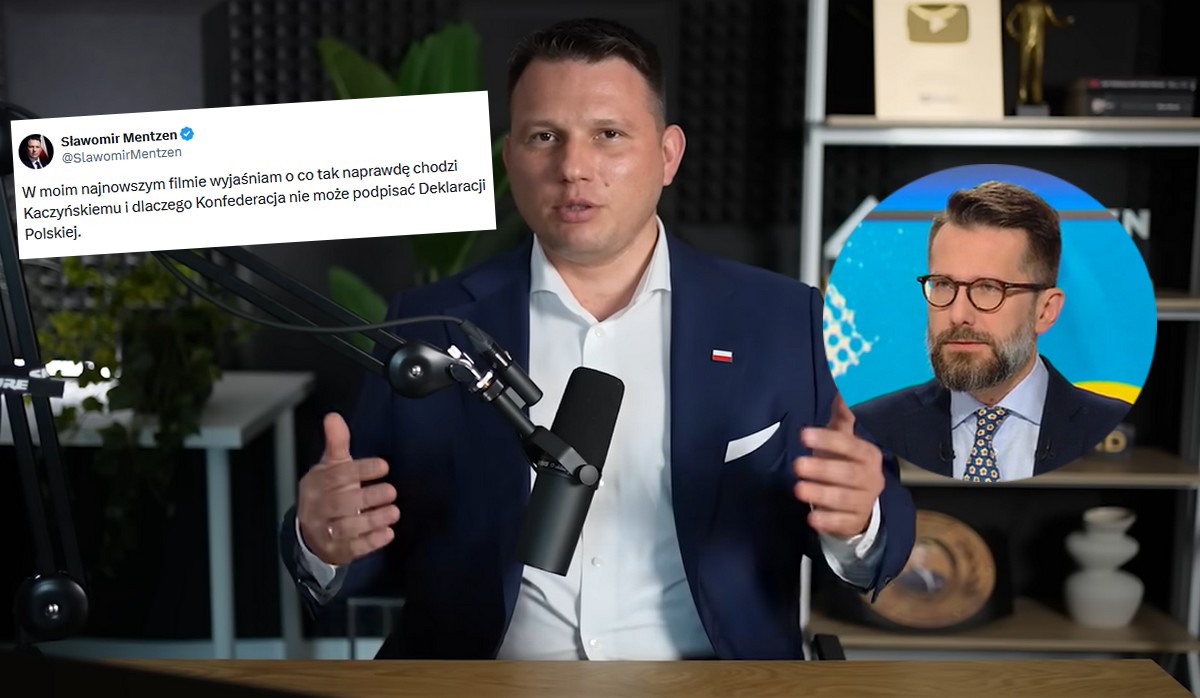 Nieokiełznany Mentzen wypuścił materiał, w którym ostentacyjnie nazwał Kaczyńskiego "politycznym gangsterem"