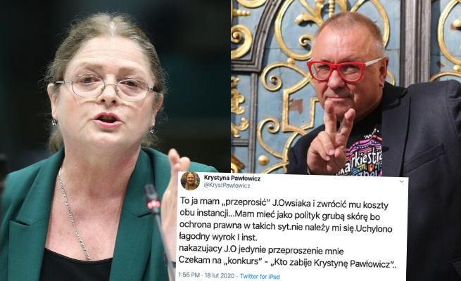 Pawłowicz: sąd orzekł, że "ruch wypie***lenia Pawłowicz w kosmos" Owsiaka to opinia i może być 