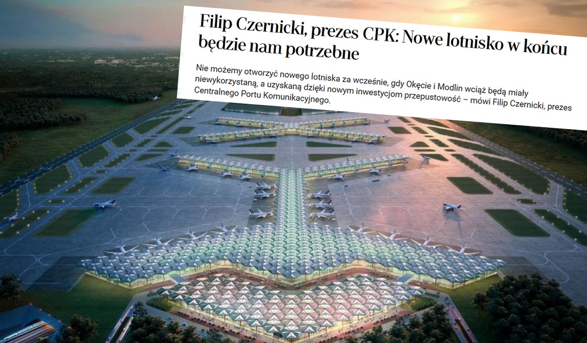Najpierw trzeba zbudować masę krytyczną pasażerów, potem lotnisko - rekomendacja dla premiera o CPK