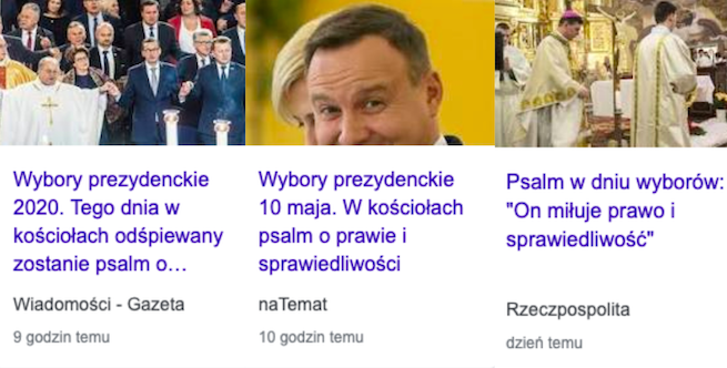 Media przeżywają, że w dniu wyborów w kościołach będzie psalm o prawie i sprawiedliwości