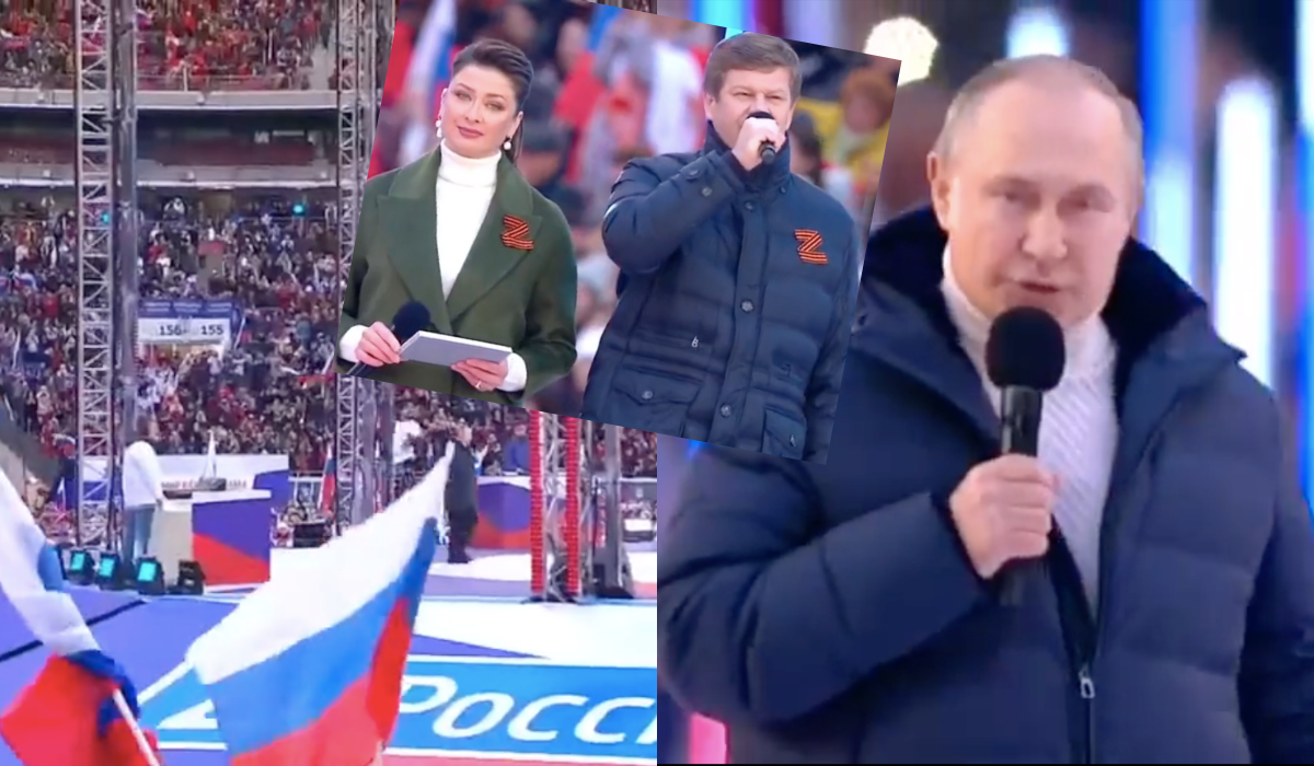 W Moskwie odbył się wiec poparcia dla wojny, jakby to Rosja została zaatakowana