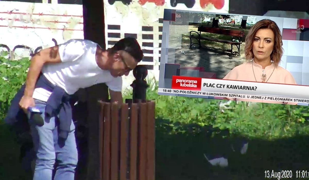 Lublin: dziennikarz TVP rozrzucał śmieci, żeby zrobić reportaż o tym, że jest syf xD
