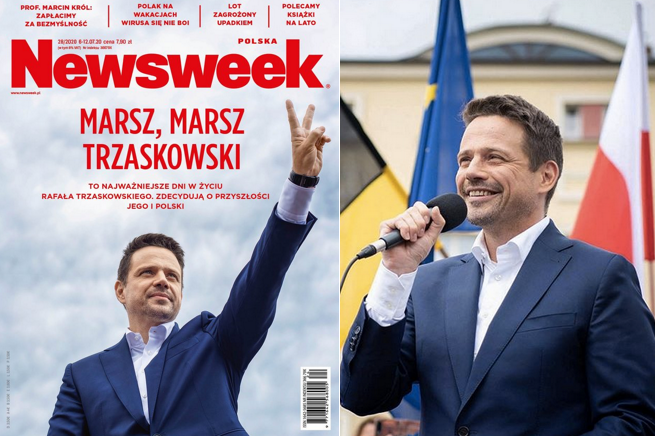 Marsz, marsz Trzaskowski na okładce Newsweeka