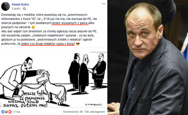 Kukiz: a gdybym ja ogłosił, że redaktorzy sypiają z kozami?