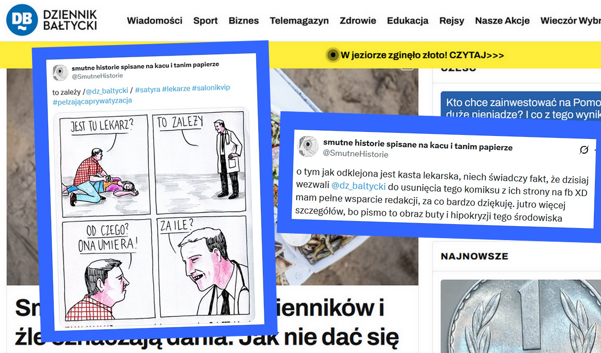 Izba Lekarska urażona rysunkiem satyrycznym wezwała Dziennik Bałtycki do cenzury