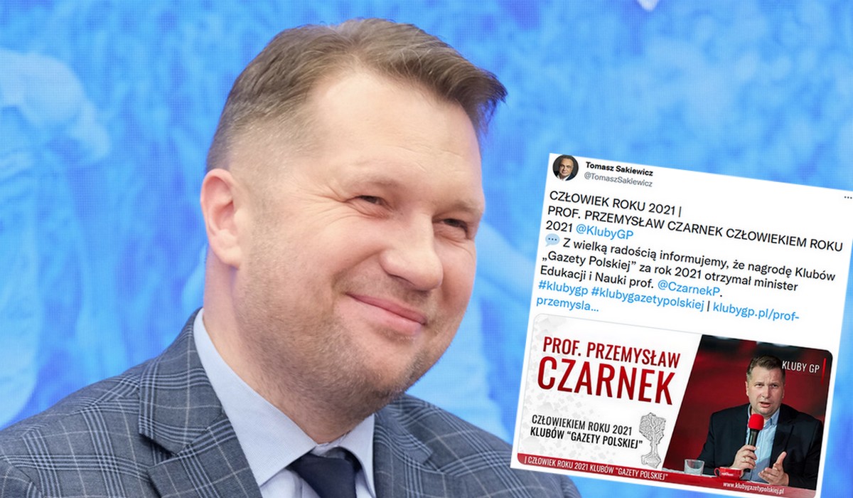 Przemysław Czarnek zbiera tytuły i oprócz Dzbana Roku został też Człowiekiem Roku 2021 Klubów Gazety Polskiej