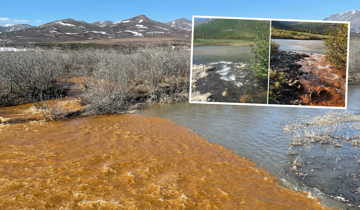 Przez topnienie wiecznej zmarzliny rzeki na Alasce zmieniają kolor na pomarańczowy