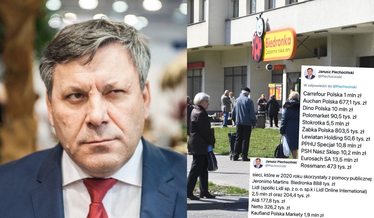 Janusz Piechociński pokazuje skalę pomocy dla sieciówek, które były otwarte 