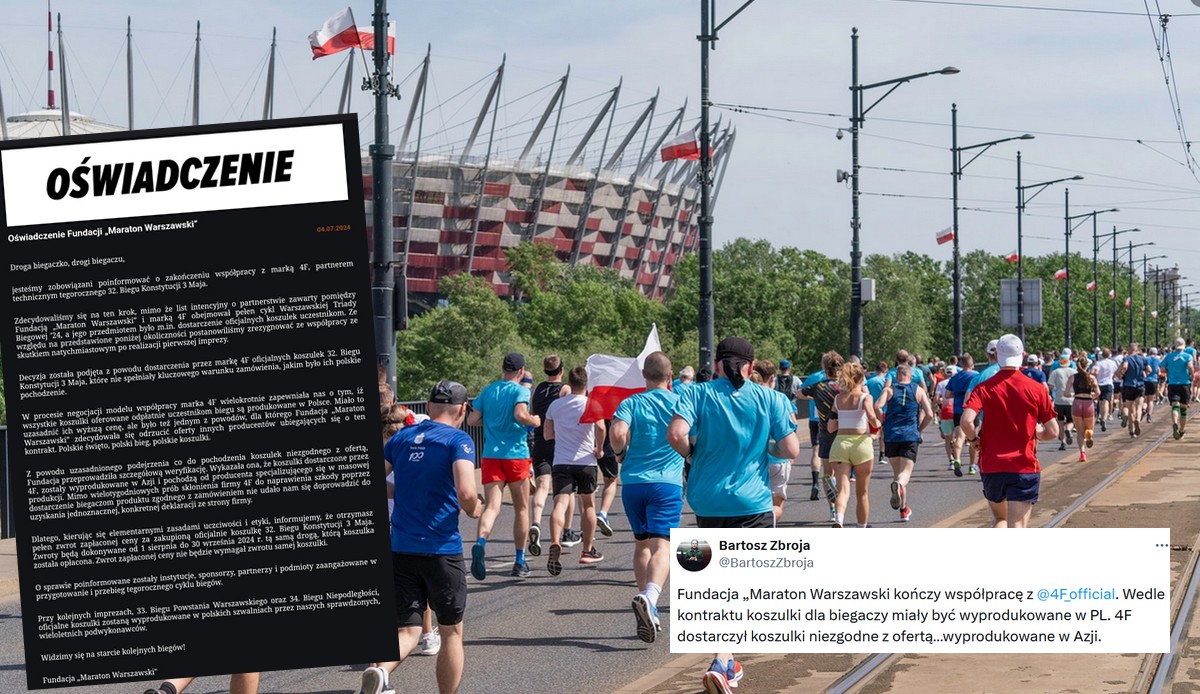 Firma 4F straciła kontrakt, bo nie udało jej się dostarczyć koszulek wyprodukowanych w Polsce