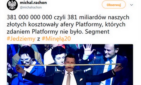 Michał Rachoń (TVP): "Afery Platformy kosztowały 381 MILIARDÓW złotych"