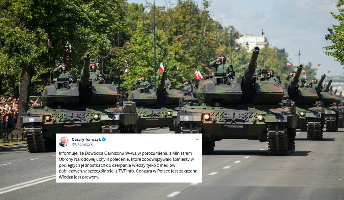 Uchylono polecenie, które zobowiązywało żołnierzy do czerpania wiedzy tylko z TVP Info