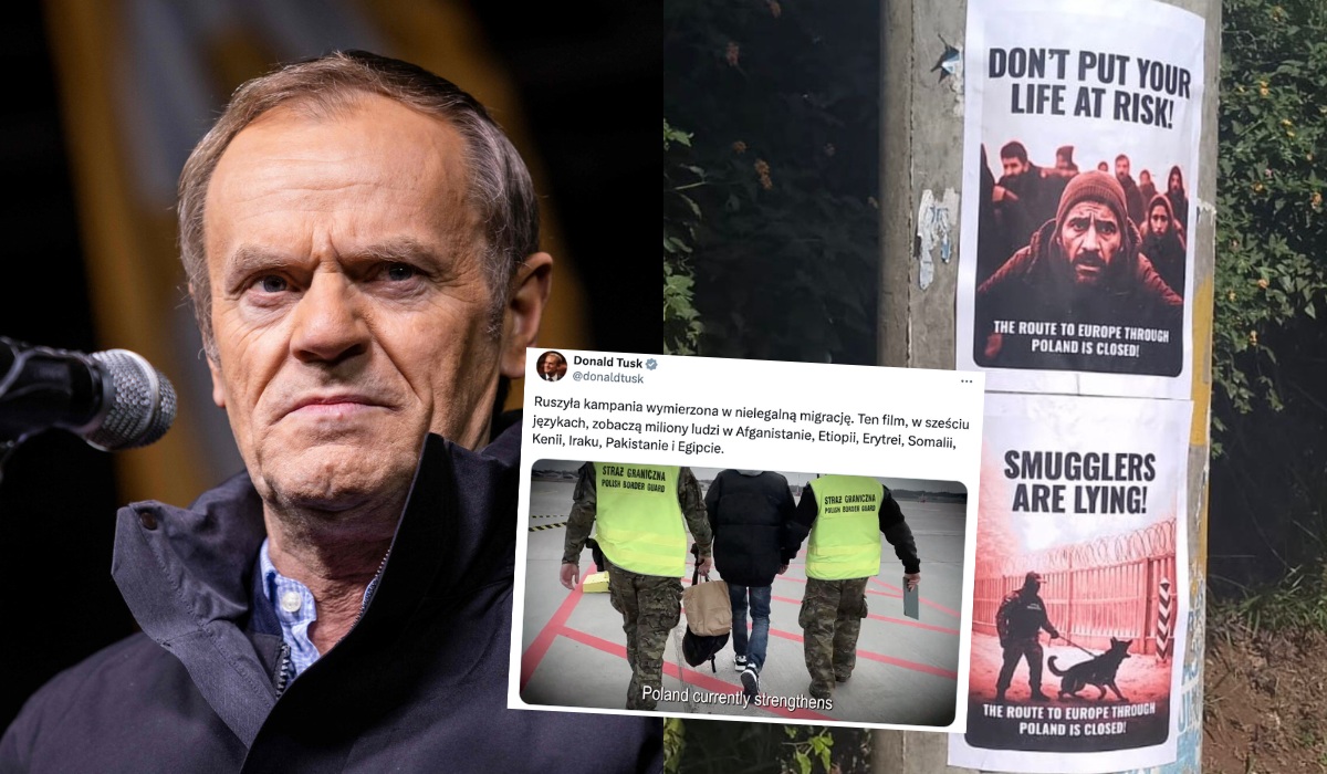 Tusk chwali się spotami, które mają odstraszać migrantów, zanim jeszcze spróbują dostać się do Polski