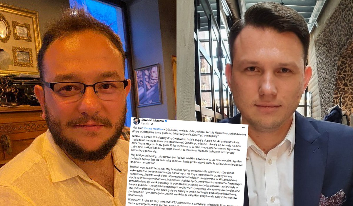 Mentzen mówi, że jest szantażowany, a jego brat oskarżany o kierowanie grupą przestępczą