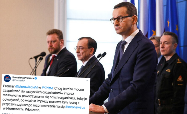Mateusz Morawiecki: apeluję o odwoływanie imprez masowych 
