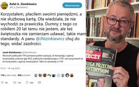 Ziemkiewicz: "Korzystałem z agencji towarzyskiej, płaciłem swoimi pieniędzmi"